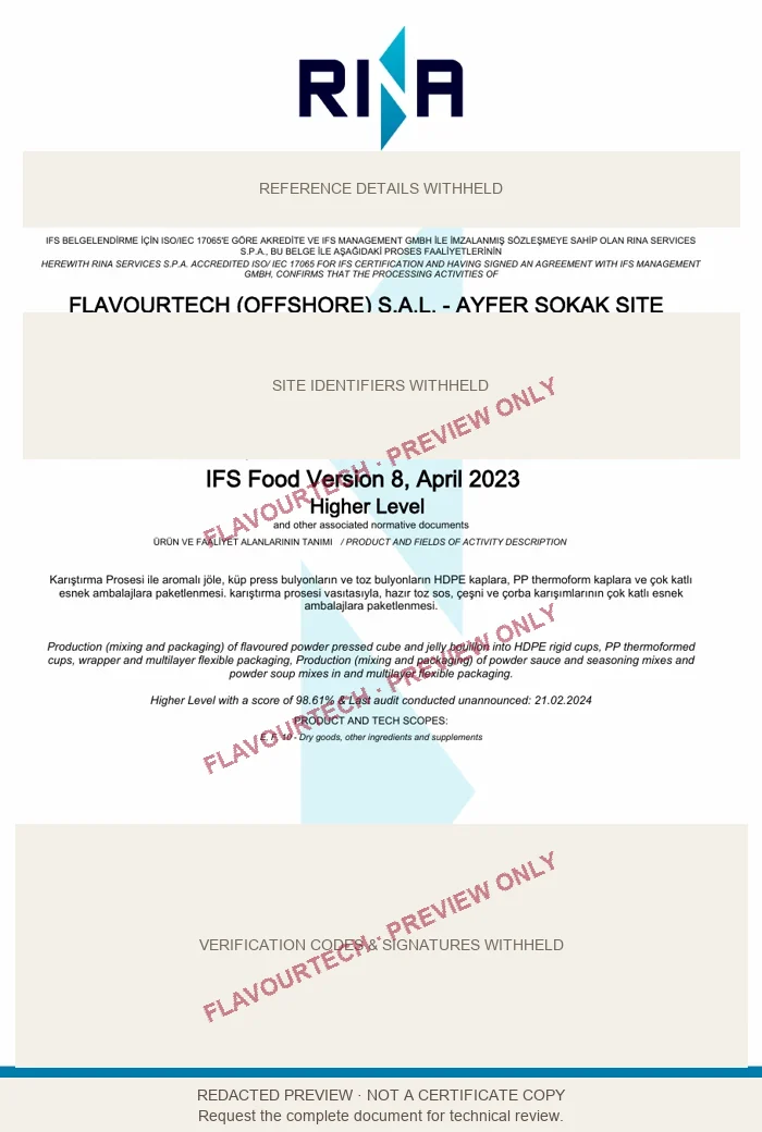 Redacted Ayfer Sokak · IFS Food preview