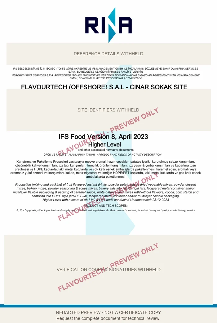 Redacted Çınar Sokak · IFS Food preview