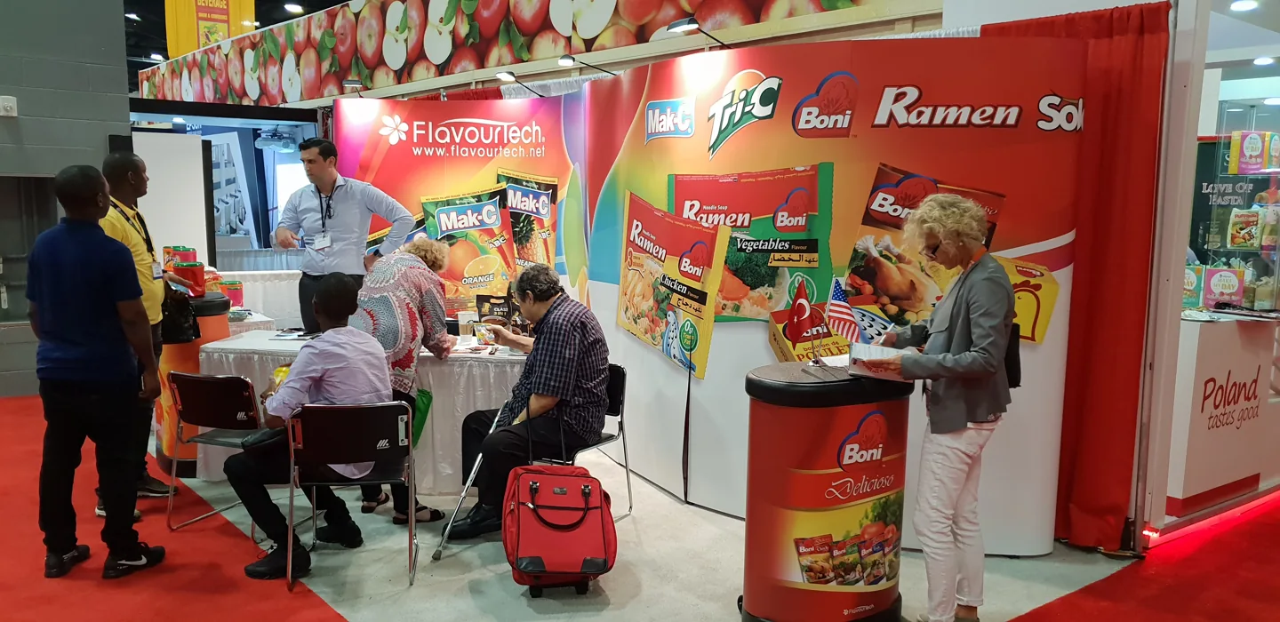 FlavourTech exhibition stand and visitors