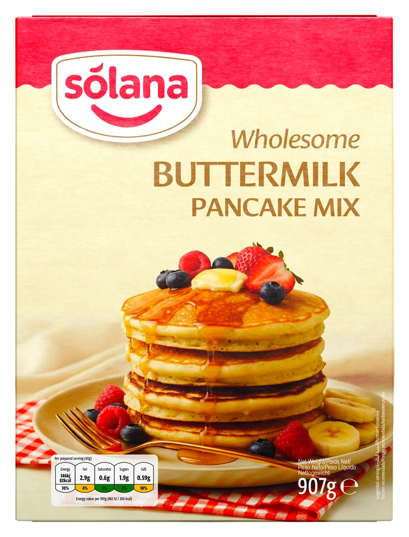 Solana Pankek ve waffle karışımları — Tereyağlı · 907g · Kutu