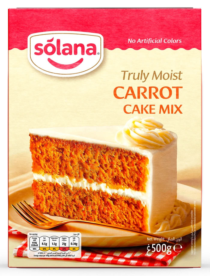 Solana Kek karışımları — Havuç · 432g · Kutu