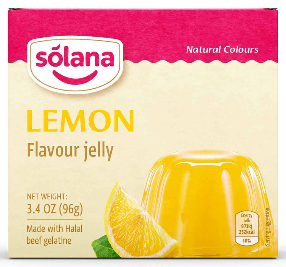 Solana Aromalı jelatin — Limon · 85g · Kutu