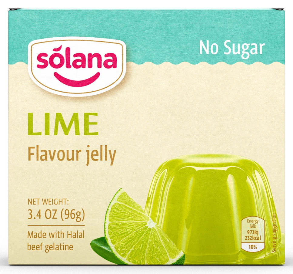Solana Şekersiz Aromalı jelatin — Lime · 12g · Kutu