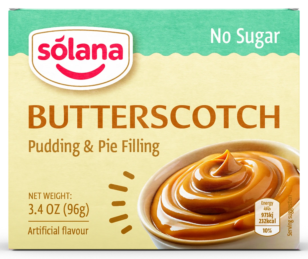 Solana Hazır puding ve turta dolgusu (şekersiz) — Karamelli · 96g · Kutu