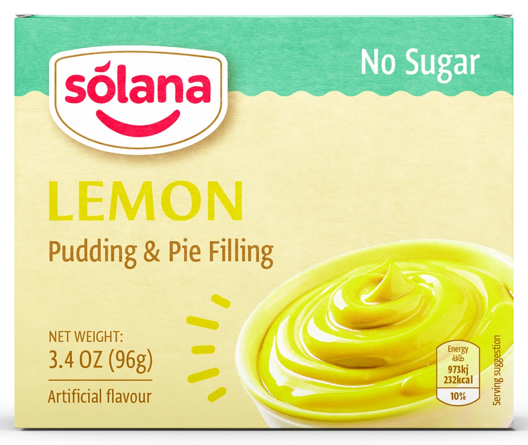 Solana Hazır puding ve turta dolgusu (şekersiz) — Limon · 96g · Kutu