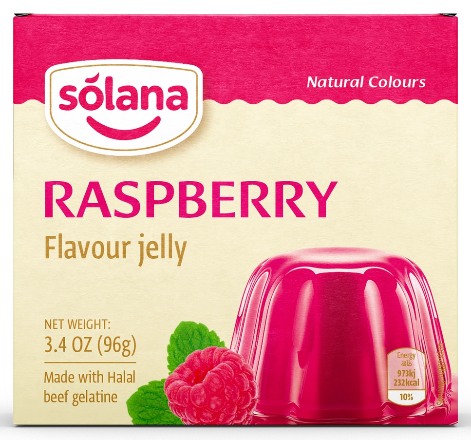 Solana Aromalı jelatin — Frambuaz · 85g · Kutu