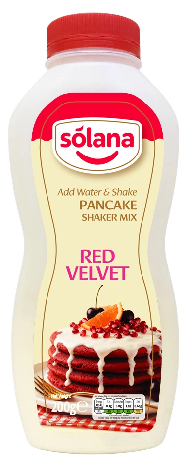 Solana Pankek karışımı (şişede) — Kırmızı Kadife · 200g · Şişe